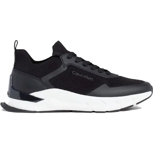 Schwarze Schnürsneaker Mix Freizeit , Herren, Größe: 40 EU - Calvin Klein - Modalova