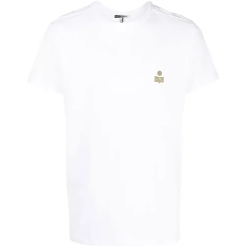 Bio-Baumwoll T-Shirt mit Logo-Print , Herren, Größe: 2XL - Isabel marant - Modalova