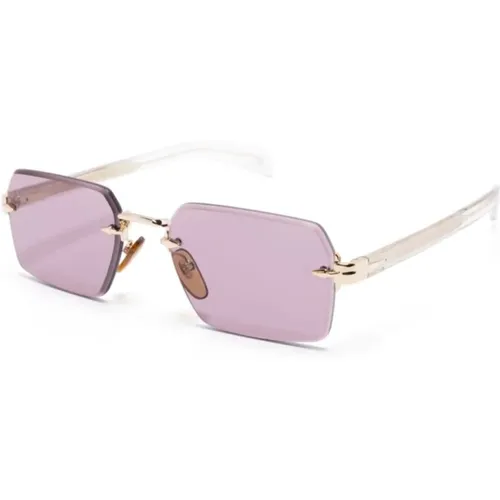 Goldene Sonnenbrille für den täglichen Gebrauch - Eyewear by David Beckham - Modalova