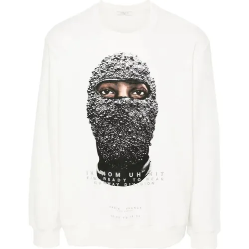 Weiße Streetwear Pullover Schwarz Maskenprint , Herren, Größe: 3XL - IH NOM UH NIT - Modalova