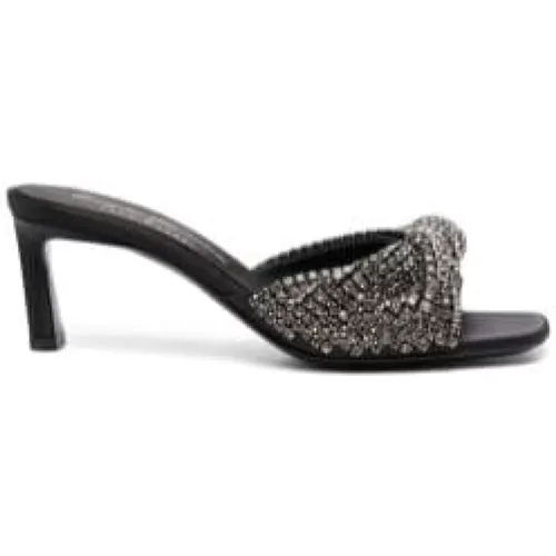 Crystal-Embellished Heel Mules , female, Sizes: 3 UK - Sergio Rossi - Modalova