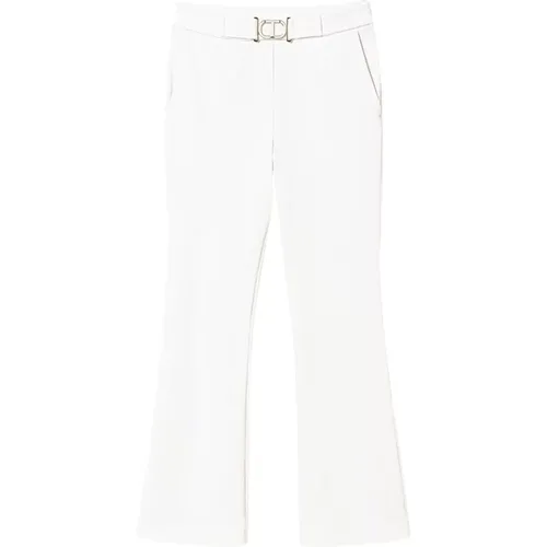 Cropped Trousers,Flare Hose aus Stretch Milano Punkt - Twinset - Modalova