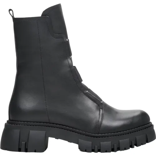 Damen Schwarze Ankle Boots aus Echtem Leder Er00112336 , Damen, Größe: 36 EU - Estro - Modalova