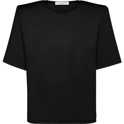 Glänzender Crew Neck T-Shirt , Damen, Größe: S - MVP wardrobe - Modalova