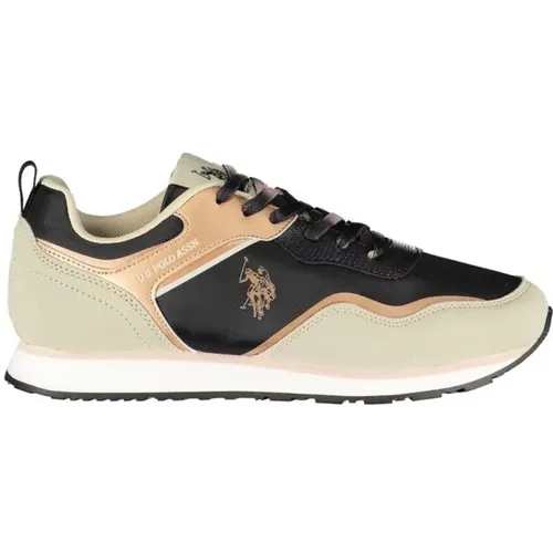 Klassischer Sneaker SchwarzBeige Frauen Polyester , Damen, Größe: 38 EU - U.S. Polo Assn. - Modalova