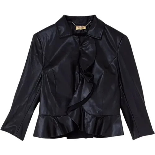 Nay Leather Jacket , female, Sizes: L, M - Liu Jo - Modalova