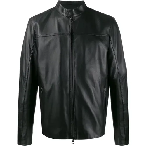 Leather racer jacket , male, Sizes: L, S, XL, M - Michael Kors - Modalova