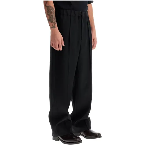 Relaxed Fit Wool Gabardine Trousers , male, Sizes: M - Jil Sander - Modalova