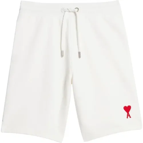 Red Logo Casual Shorts for Men , male, Sizes: M - Ami Paris - Modalova