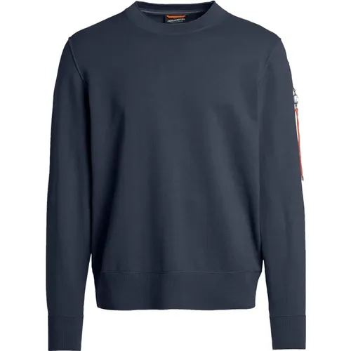 Blau Navy Gestrickter Crewneck Pullover , Herren, Größe: M - Parajumpers - Modalova