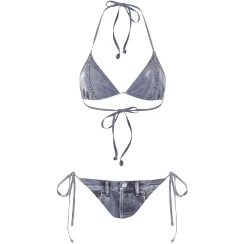 Denim Effect Bikini Set , female, Sizes: L - Acne Studios - Modalova