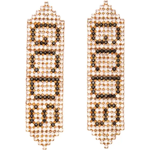 Dazzling Logo Earrings , female, Sizes: ONE SIZE - Gcds - Modalova