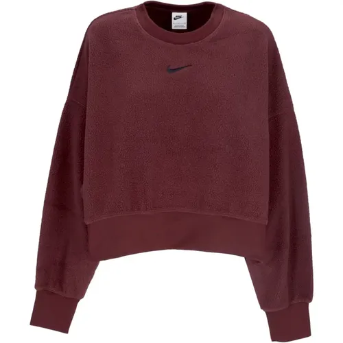 Plüsch Mod Crop Crewneck Sweatshirt , Damen, Größe: L - Nike - Modalova