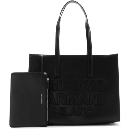 Shoulder Bag with Tonal Logo Lettering , female, Sizes: ONE SIZE - Emporio Armani - Modalova