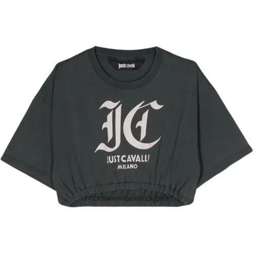 Schwarze T-Shirts & Polos für Frauen , Damen, Größe: S - Just Cavalli - Modalova