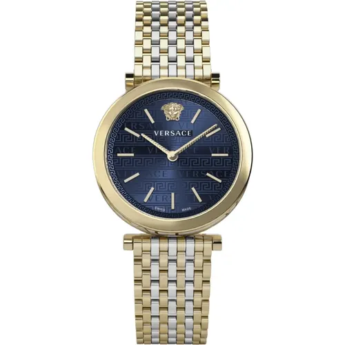 V-Twist 2H Blue Bracelet Watch , female, Sizes: ONE SIZE - Versace - Modalova