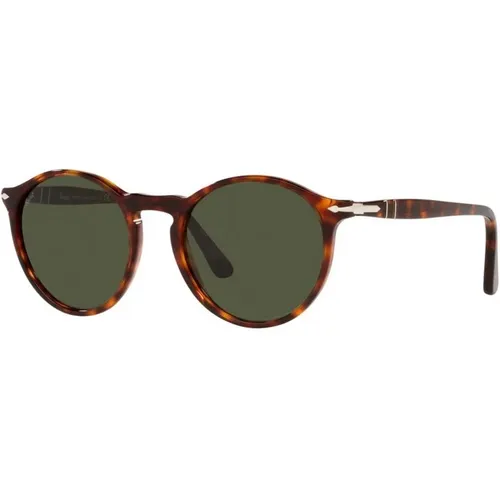 Round Sunglasses Dark Havana Style , male, Sizes: 52 MM - Persol - Modalova