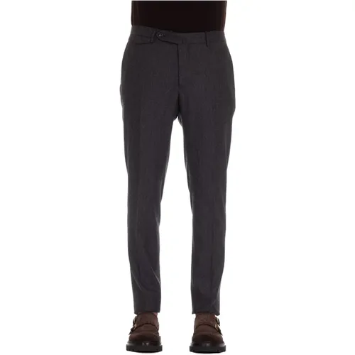 Slim Fit Grey Wool Flannel Trousers , male, Sizes: 2XL, L, M, S, XL - Tagliatore - Modalova