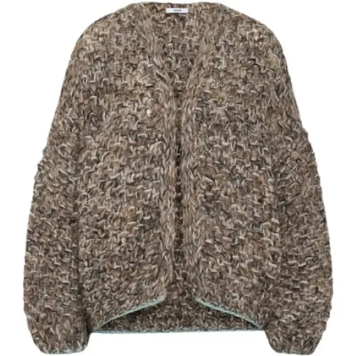 Alpaka Perlenmuster Bomber Cardigan , Damen, Größe: M - Maiami - Modalova