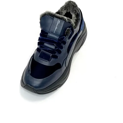 Women`s Bimaterial Sneakers , female, Sizes: 3 UK, 4 UK, 4 1/2 UK, 5 UK - Santoni - Modalova