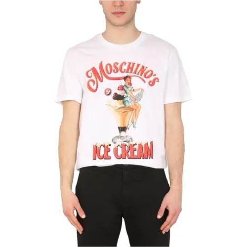 Ice Cream Print T-Shirt , male, Sizes: M - Moschino - Modalova