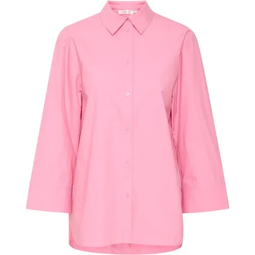 Boxy Shirt Cashmere Rose Cropped Sleeves , female, Sizes: S, XL, 2XL, L, M, XS - InWear - Modalova