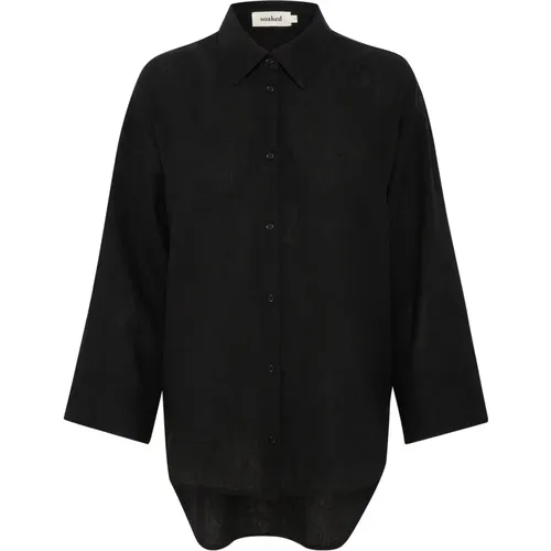 Cropped Sleeve Shirt Blouse , female, Sizes: M, XS, XL, 2XL, L, S - Soaked in Luxury - Modalova