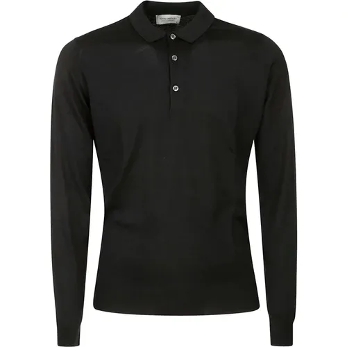 Schwarzes Merinowoll-Poloshirt - John Smedley - Modalova