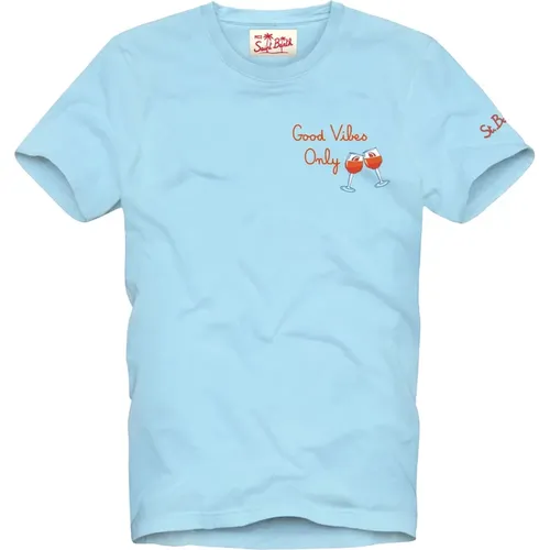 Good Vibes Only Embroidered T-Shirt , male, Sizes: L - MC2 Saint Barth - Modalova