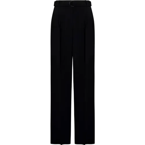 Schwarze elegante Hose mit Taillengürtel - Max Mara - Modalova