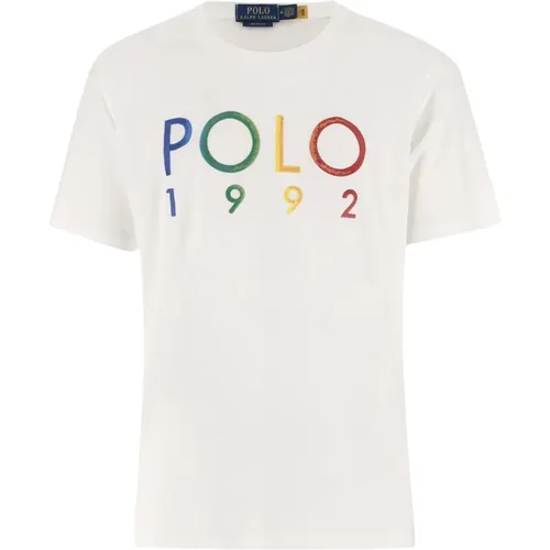 Baumwoll-T-Shirt mit Logo-Stickerei , Herren, Größe: L - Polo Ralph Lauren - Modalova
