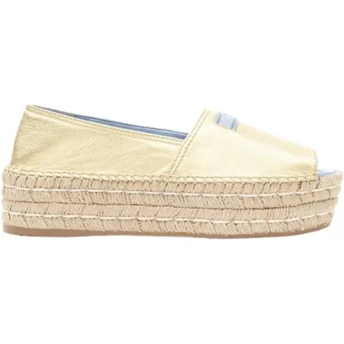 Pre-owned Leather espadrilles , female, Sizes: 5 1/2 UK - Prada Vintage - Modalova