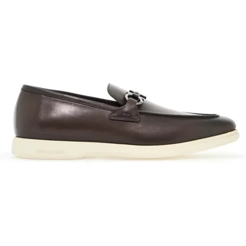 Gancini Lederloafer , Herren, Größe: 41 1/2 EU - Salvatore Ferragamo - Modalova