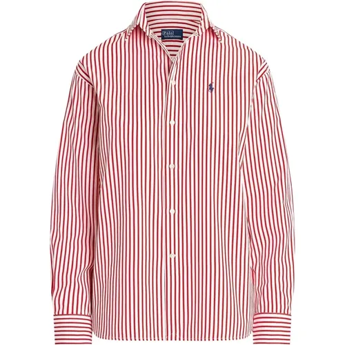 Relaxed-Fit Striped Cotton Shirt , female, Sizes: XS, M, S - Polo Ralph Lauren - Modalova