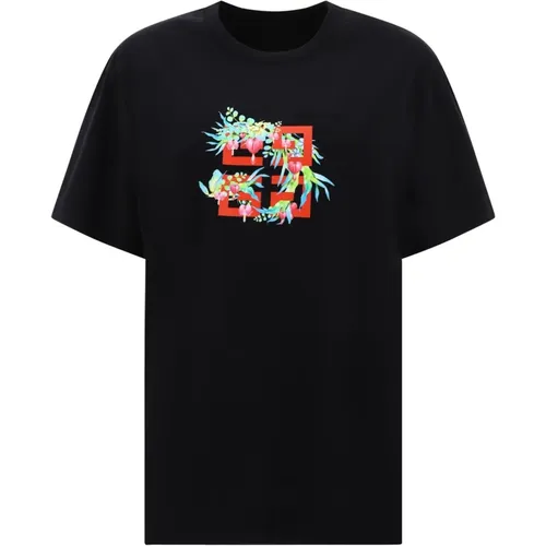 Blumen bedrucktes T-Shirt 100% Baumwolle - Givenchy - Modalova