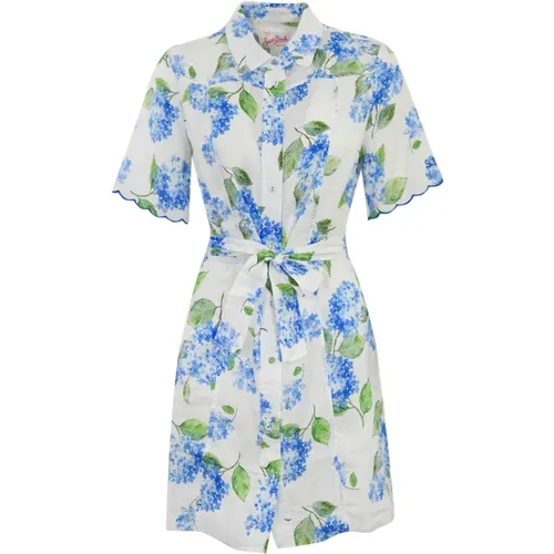 Floral Linen Short Dress , female, Sizes: S, L, M, XS - MC2 Saint Barth - Modalova