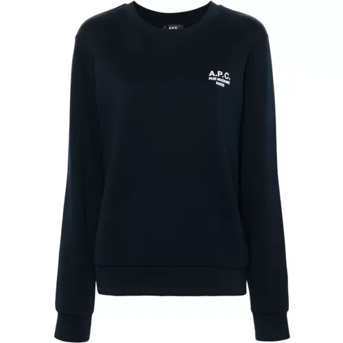 Blauer Pullover mit Logo-Stickerei - A.P.C. - Modalova