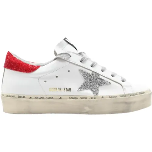 Glitter Red Hi-Star Sneakers , female, Sizes: 6 UK - Golden Goose - Modalova