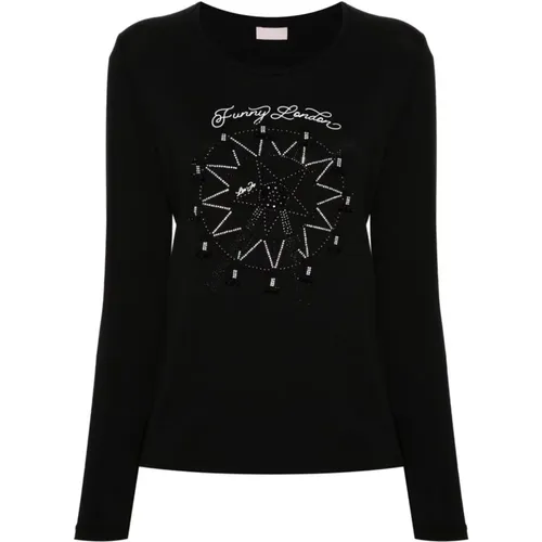 Logo Print Crew Neck T-shirt , female, Sizes: S, XS, M - Liu Jo - Modalova