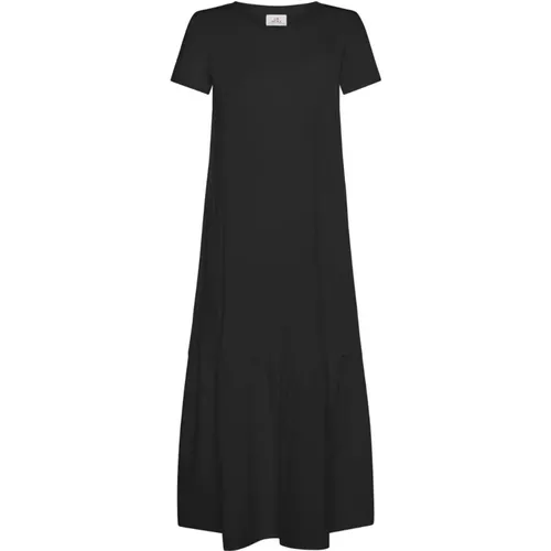 Cotton Dress with Ruffle Hem , female, Sizes: L, S, M - Deha - Modalova