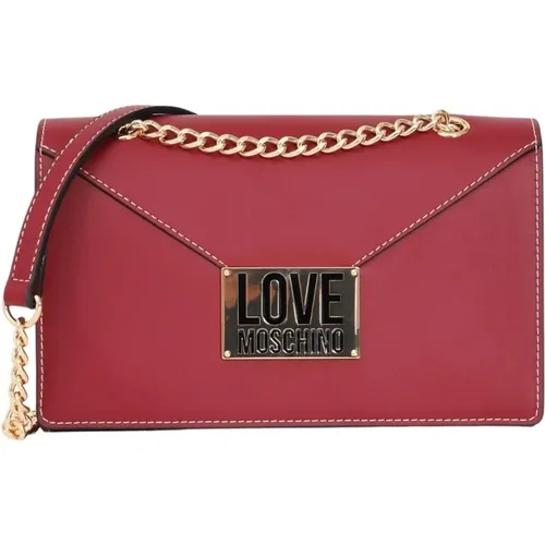 Elegante Schultertasche in Weinrot - Love Moschino - Modalova