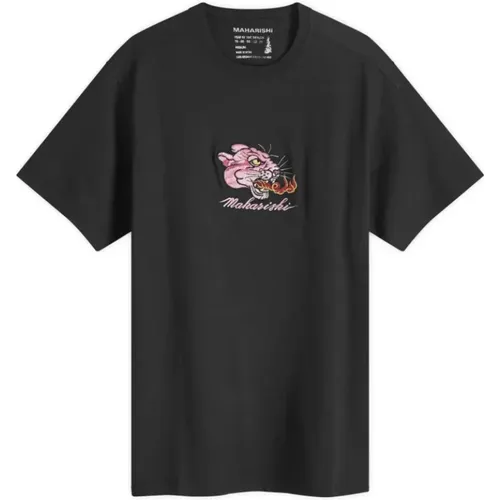 Schwarzes Panther Chimera Besticktes Tee , Herren, Größe: L - Maharishi - Modalova