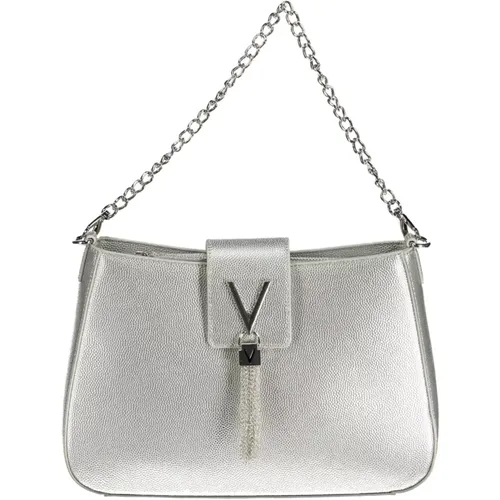 Silver Chain Shoulder Bag with Zip , female, Sizes: ONE SIZE - Valentino by Mario Valentino - Modalova