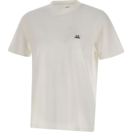 Herren Weißes Logo T-Shirt , Herren, Größe: L - C.P. Company - Modalova