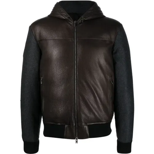 Leather Jacket , male, Sizes: L - Tagliatore - Modalova