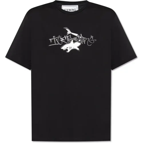 Bedrucktes T-Shirt , Herren, Größe: L - Iceberg - Modalova