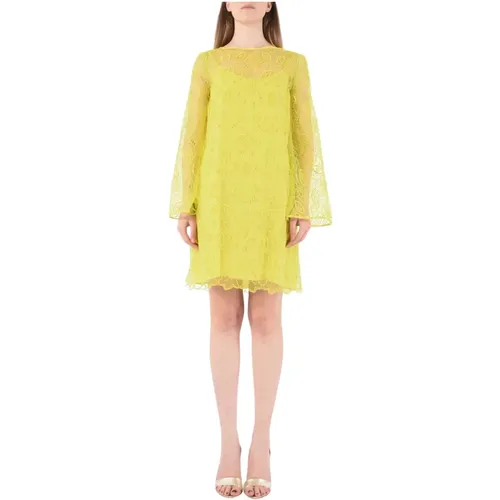 Embroidered Organza Mini Dress Straight Silhouette , female, Sizes: S, L, M - Max Mara Studio - Modalova