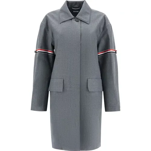 Waterproof Wool Coat with RWB Stripes , female, Sizes: S - Thom Browne - Modalova