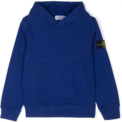 Blaue Kapuzenpullover mit Kängurutasche - Stone Island - Modalova