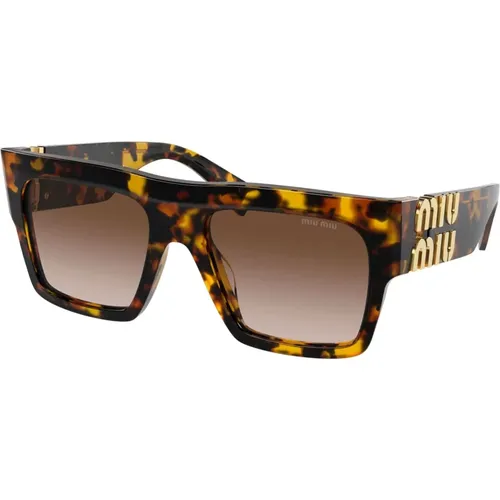 Havana/ Shaded Sunglasses , female, Sizes: 55 MM - Miu Miu - Modalova